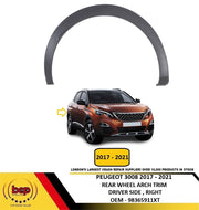 PEUGEOT 3008 2017 – 2021 REAR WHEEL ARCH TRIM MOULDING DRIVER SIDE RIGHT