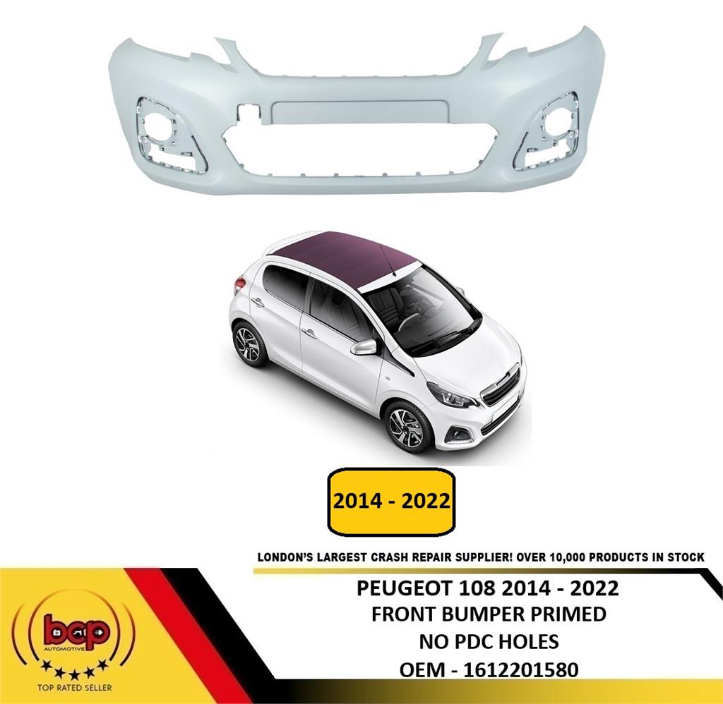 PEUGEOT 108 2014 - 2022 FRONT BUMPER PRIMED OEM QUALITY NEW READY TO PAINT