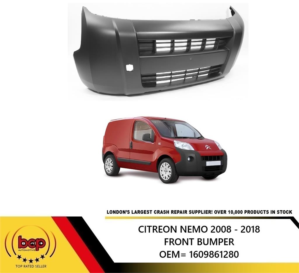 CITROEN NEMO 2008 ON FRONT BUMPER TEXTURED NO FOG HOLES OEM QUALITY