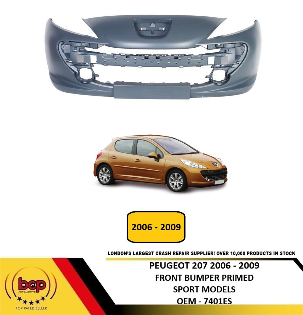 PEUGEOT 207 2006 - 2009 FRONT BUMPER PRIMED SPORT MODEL WITH FOG BRAND NEW
