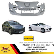 PEUGEOT 207 & 207CC 2009 - 2012 FRONT BUMPER PRIMED NO PARKING SENSOR HOLES