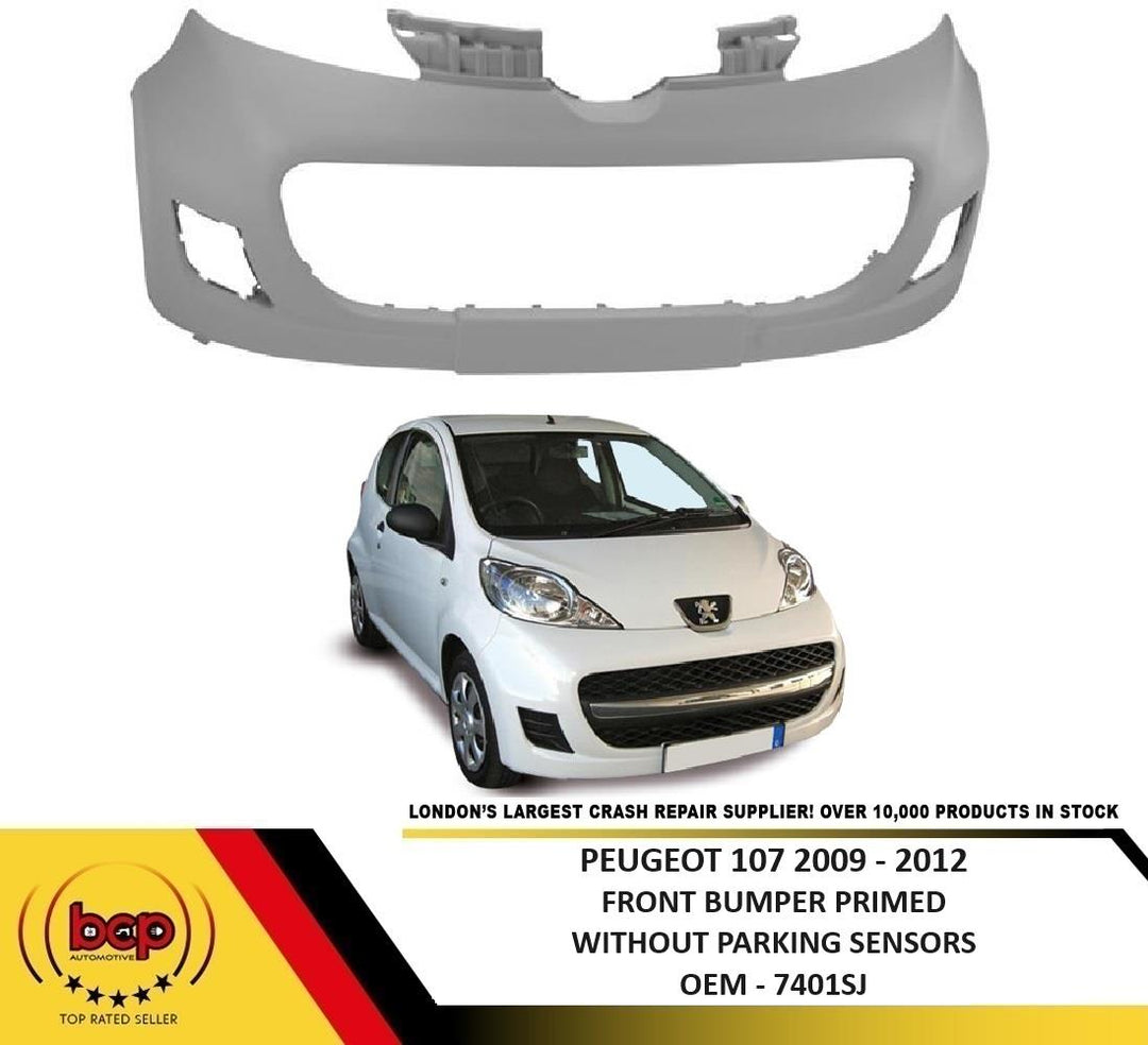 PEUGEOT 107 2009 – 2012 FRONT BUMPER PRIMED WITHOUT PARKING SENSORS