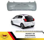 Load image into Gallery viewer, PEUGEOT 108 2014 - 2022 REAR BUMPER PRIMED INSURACE APPROVED NO PARKING SENSORS
