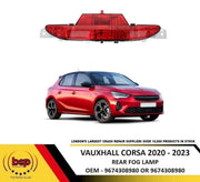 VAUXHALL CORSA F 2020 – 2023 REAR FOG LAMP CENTRE MIDDLE IN BUMPER REAR LAMP