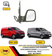 CITROEN DISPATCH 2016 ON DOOR MIRROR PRIMED ELECTRIC HEATED MANUALFOLD RIGHT HAN