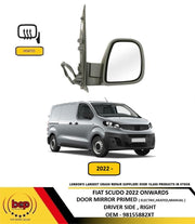 FIAT SCUDO 2022 ONWARDS DOOR MIRROR PRIMED ELECTRIC HEATED MANUAL FOLD RIGHT