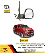 Load image into Gallery viewer, PEUGEOT TRAVELLER 2016-2024 DOOR MIRROR PRIMED ELECTRIC HEATED MANUAL FOLD RIGHT
