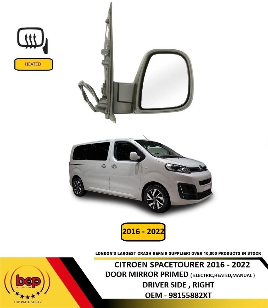 CITROEN SPACETOURER 2016-2022 DOORMIRROR PRIMED ELECTRIC HEATED MANUALFOLD RIGHT