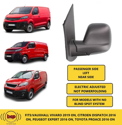 VAUXHALL VIVARO 2019 ON DOOR WING MIRROR LEFT PASSENGER SIDE ELECTRIC PRIMED