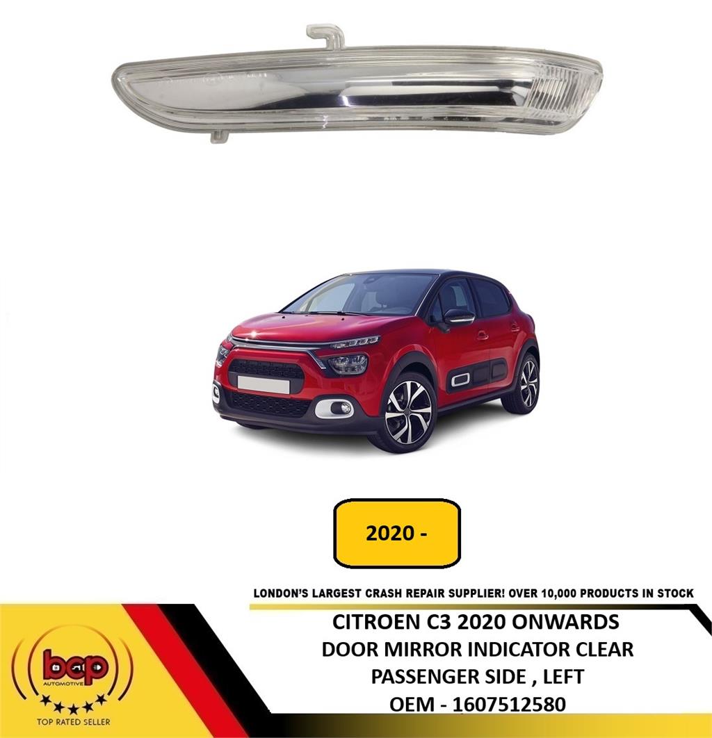 CITROEN C3 2020 ONWARDS DOOR MIRROR INDICATOR CLEAR PASSENGER SIDE LEFT