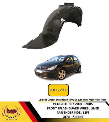 PEUGEOT 307 2001 - 2005 FRONT SPLASHGUARD WHEEL ARCH LINER PASSENGER SIDE LEFT