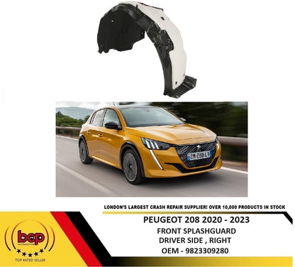 PEUGEOT 208 2020 - 2026 FRONT SPLASHGUARD DRIVER SIDE RIGHT WHEEL ARCH LINER