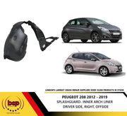 PEUGEOT 208 2012 -2020 FRONT WING SPLASHGUARD RIGHT DRIVER SIDE INNER WHEEL ARCH
