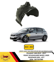 PEUGEOT 308 2014 - 2017 SPLASHGUARD FRONT WHEEL ARCH INNER TRiM PASSENGERS LEFT