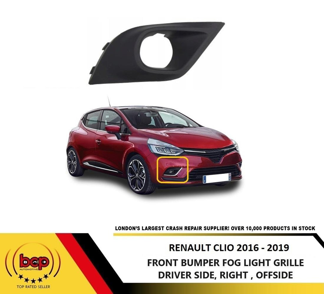 RENAULT CLIO 2016 - 2019 FRONT BUMPER LOWER GRILLE WITH FOG HOLE LEFT PASSENGER