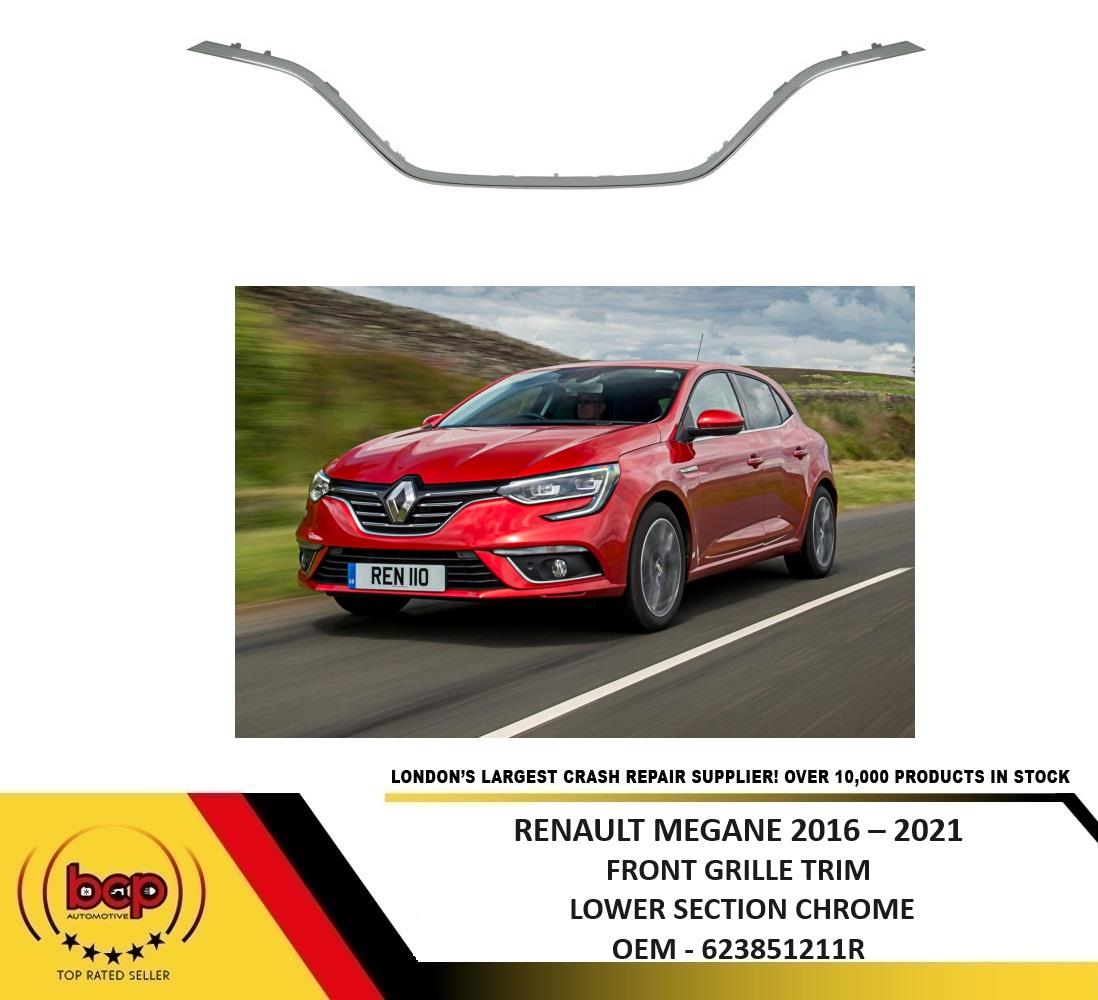 RENAULT MEGANE 2016 – 2021 FRONT MAIN BADGE GRILLE TRIM LOWER SECTION CHROME