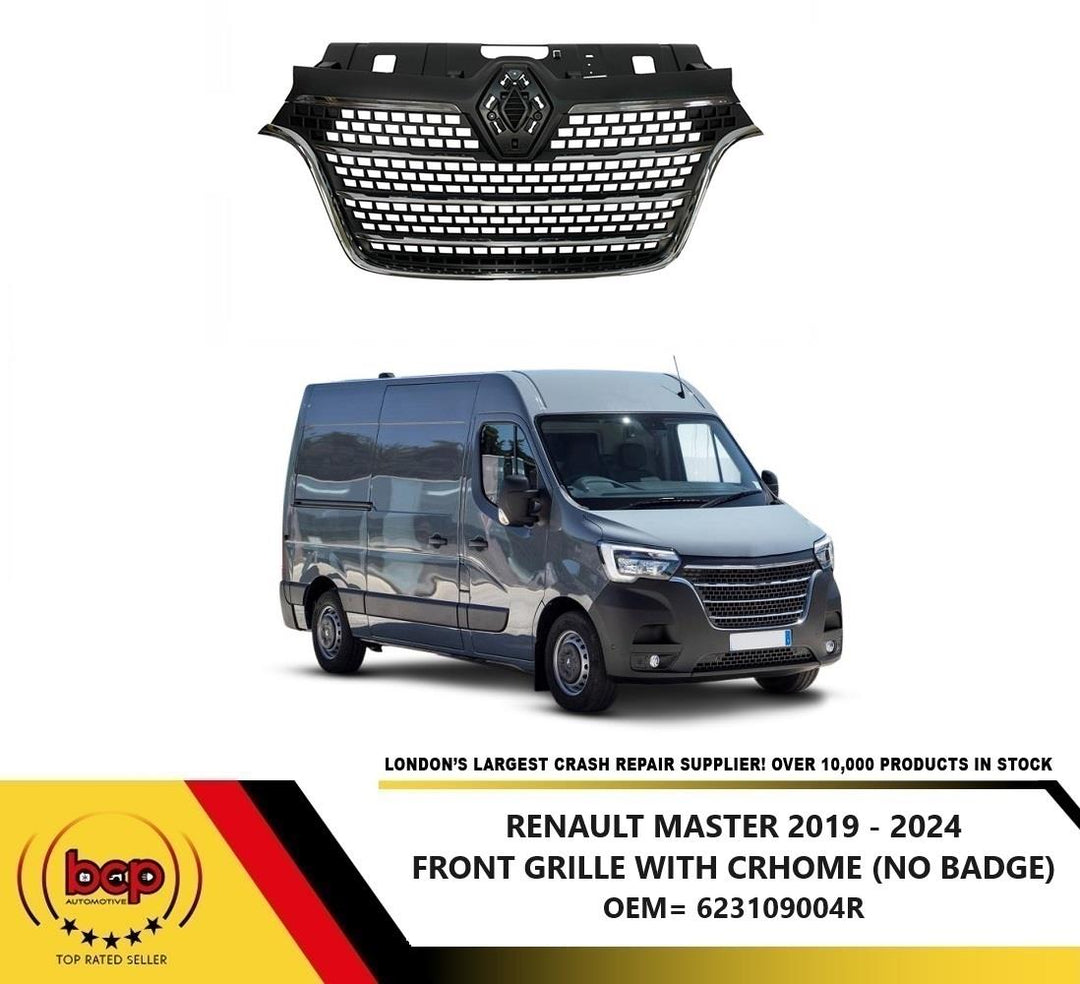 RENAULT MASTER 2019 - 2024  GRILLE FRONT MAIN CENTER UPPER RADIATOR WITH CHROME