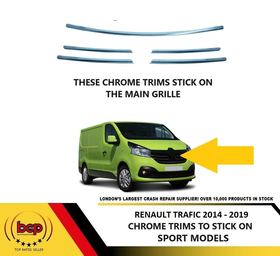 RENAULT TRAFIC 2014 - 2019 CHROME TRIMS TO STICK ON MAIN GRILLE