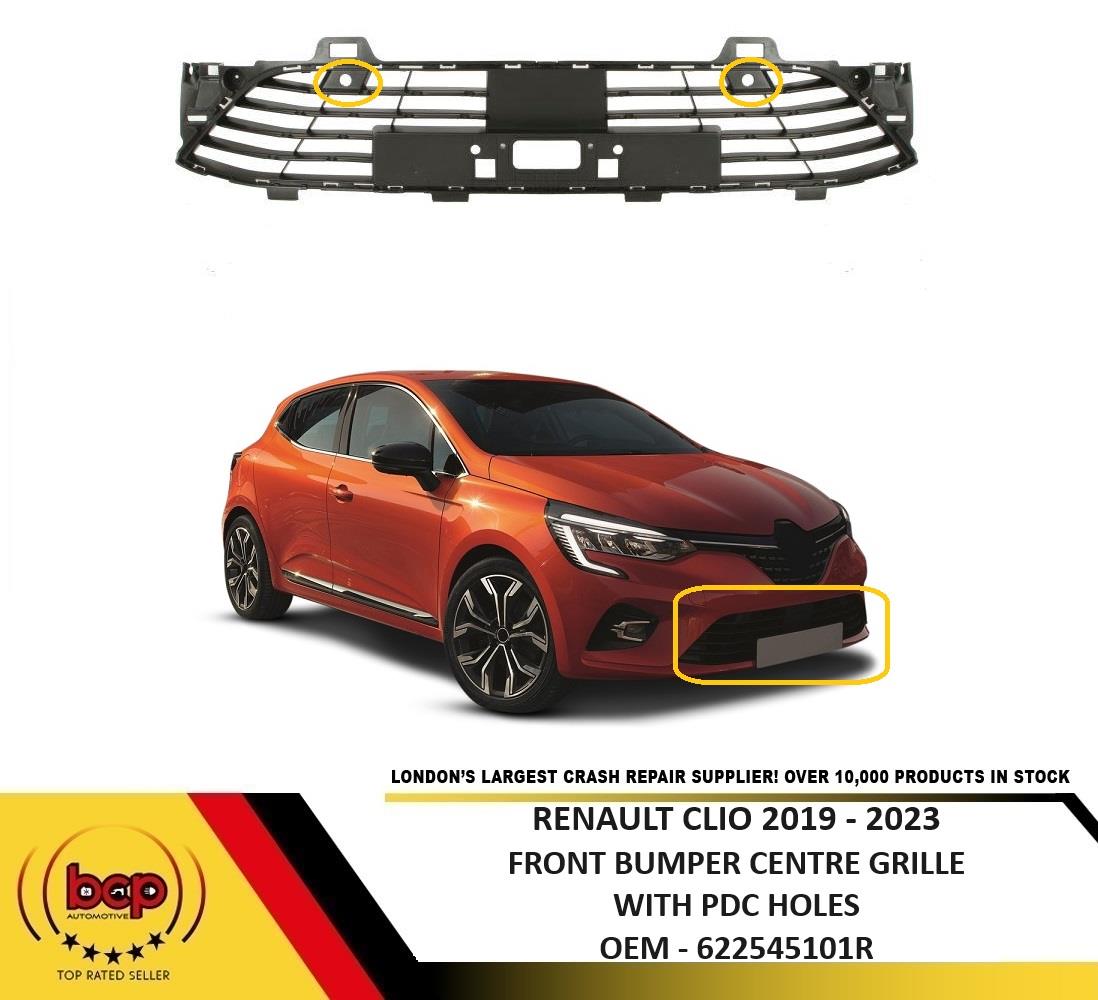 RENAULT CLIO 2020 - 2023 FRONT BUMPER LOWER GRILLE WITH PARKING SENSOR HOLE