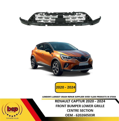 RENAULT CAPTUR 2020 – 2024 FRONT BUMPER LOWER GRILLE CENTRE SECTION 620260503R
