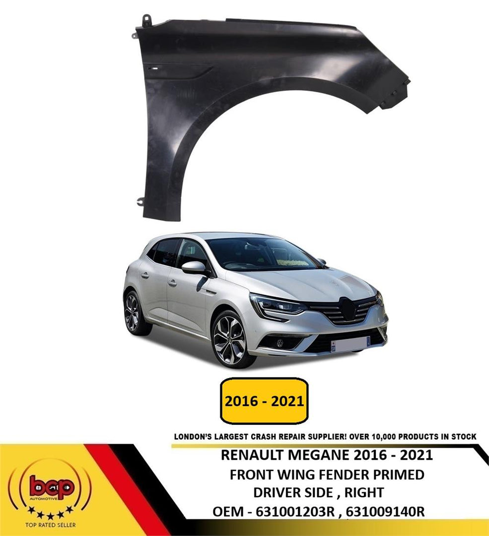 RENAULT MEGANE 2016 - 2021 FRONT WING RIGHT DRIVER SIDE RIGHT INSURANCE APPROVED
