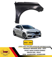 RENAULT MEGANE 2016 - 2021 FRONT WING RIGHT DRIVER SIDE RIGHT INSURANCE APPROVED