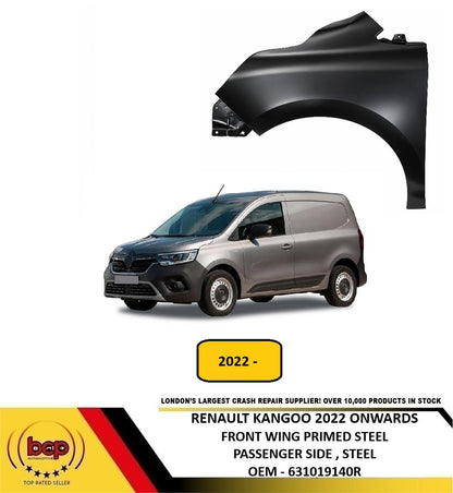 RENAULT KANGOO 2022 ON FRONT WING PRIMED STEEL PASSENGER SIDE LEFT 631019140R