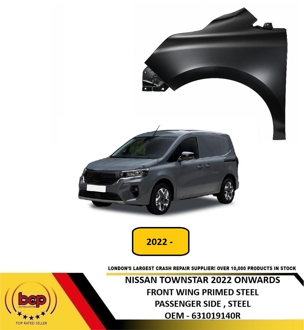 NISSAN TOWNSTAR 2022 ON FRONT WING PRIMED STEEL PASSENGER SIDE LEFT 631019140R