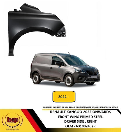 RENAULT KANGOO 2022 ON FRONT WING PRIMED STEEL DRIVER SIDE RIGHT NEW 631002402R