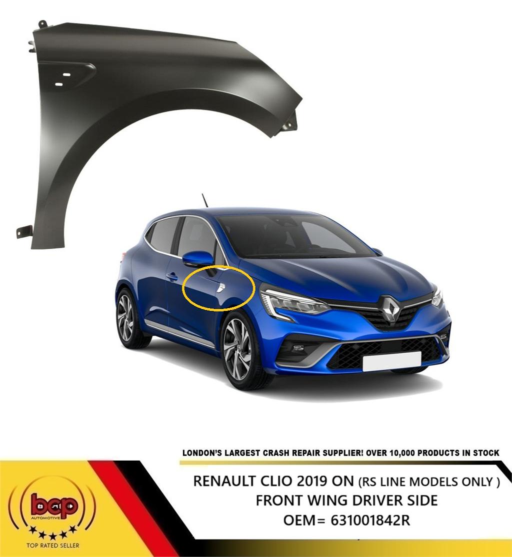 RENAULT CLIO 2019 - 2023 FRONT WING FENDER RIGHT DRIVER SIDE PRIMED 631004765R