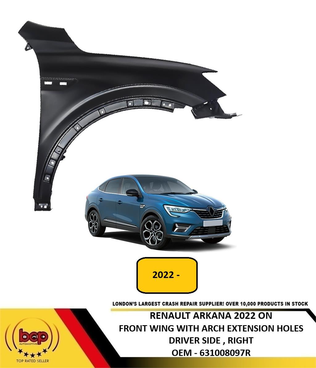 RENAULT ARKANA 2022 ON FRONT WING FENDER PRIMED DRIVER RIGHT NEW 631008097R