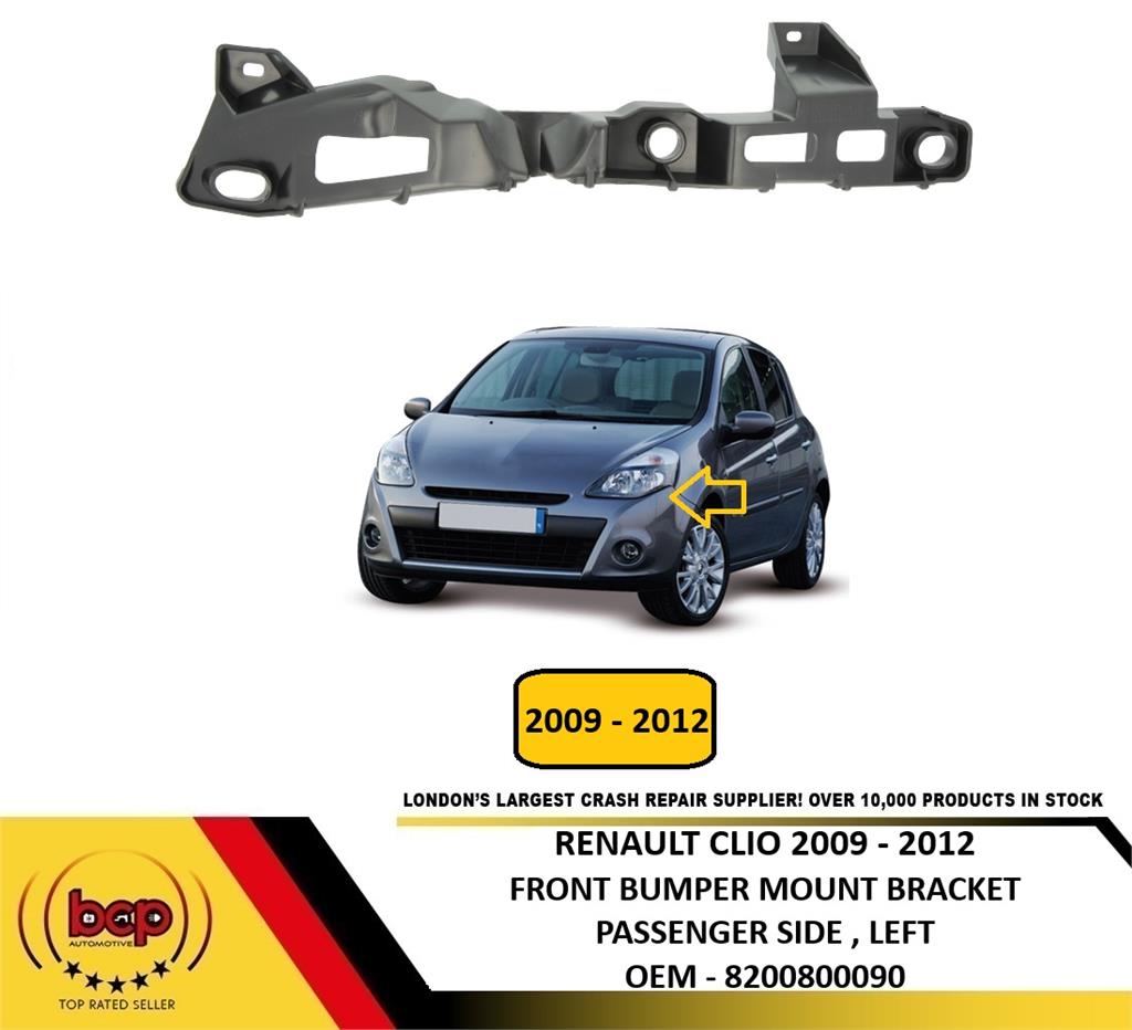 RENAULT CLIO 2009–2012 FRONT BUMPER MOUNT HEADLAMP BRACKET PASSENGER SIDE LEFT