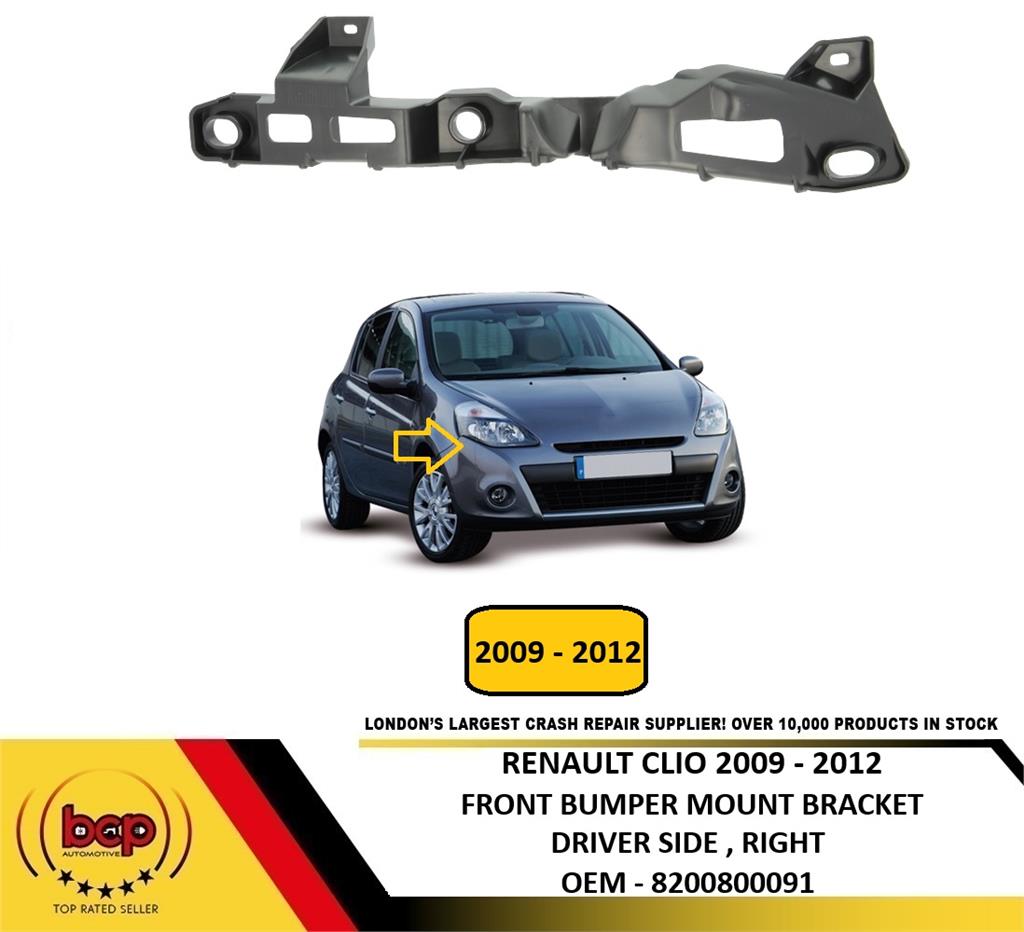 RENAULT CLIO 2009 – 2012 FRONT BUMPER MOUNT HEADLAMP BRACKET DRIVER SIDE RIGHT