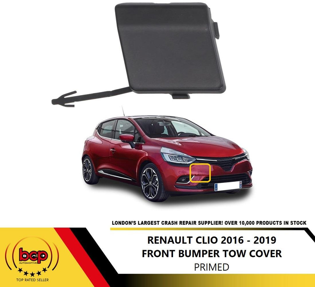 RENAULT CLIO 2016 - 2019 FRONT BUMPER TOW COVER PRIMED READY TO PAINT