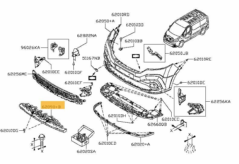 RENAULT TRAFIC 2019 - 2022 FRONT BUMPER REINFORCER PLASTIC ABSORBER NEW