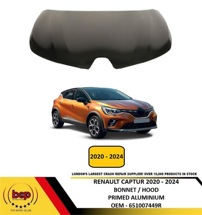 RENAULT CAPTUR 2020 – 2024 BONNET HOOD PRIMED ALUMINIUM INSURANCE CERTIFIED NEW