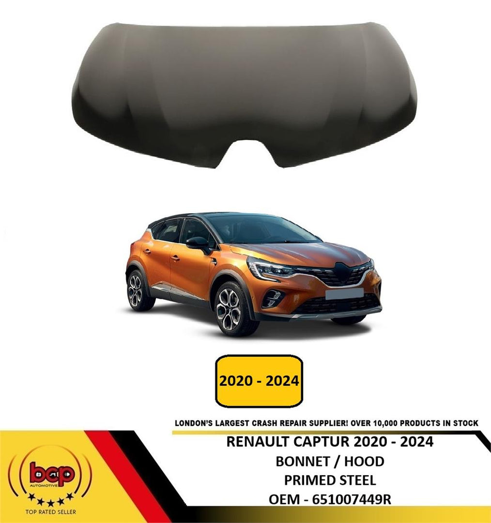 RENAULT CAPTUR 2020 – 2024  BONNET ALUMINIUM INSURANCE CERTIFIED NEW