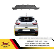 RENAULT CLIO 2012 - 2016 REAR BUMPER LOWER SPOLIER DIFFUSER MATT NOT GLOSS