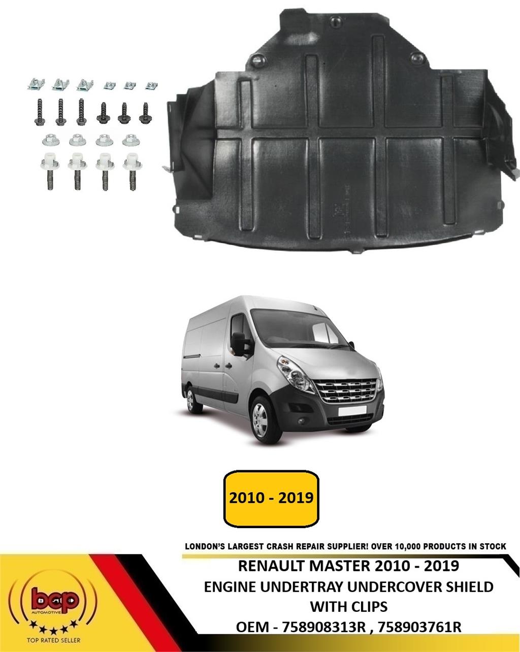 RENAULT MASTER 2010 - 2019 ENGINE UNDERTRAY UNDER COVER SHILED WITH MOUNT CLIPS
