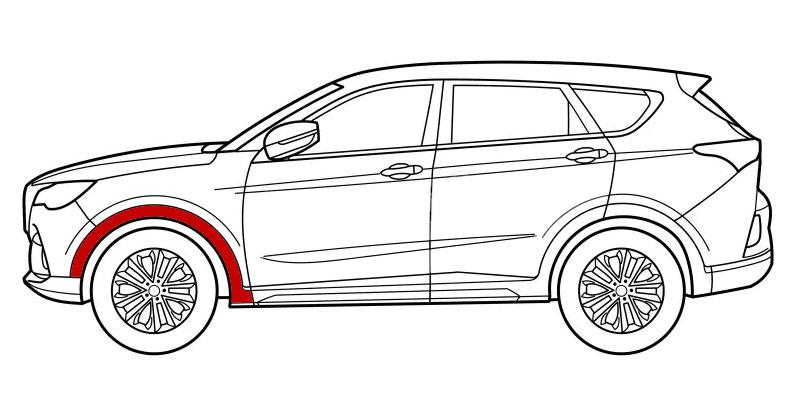 RENAULT KADJAR 2019 - 2023 FRONT WING WHEELARCH MOULDING TRIM BLACK PASSENGERS