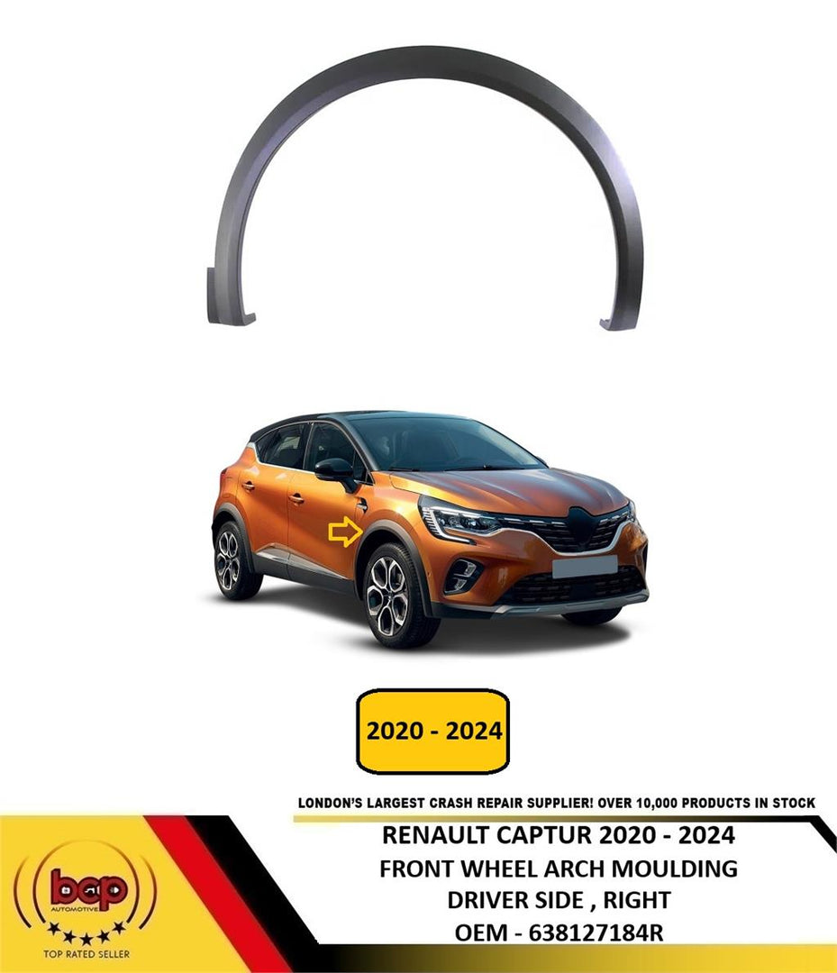 RENAULT CAPTUR 2020 - 2024 FRONT WHEELARCH MOULDING TEXTURED BLACK DRIVER RIGHT