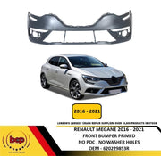 RENAULT MEGANE 2016 - 2021 FRONT BUMPER PRIMED NO PDC HOLES NO WASHER HOLES NEW