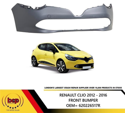 RENAULT CLIO 2012 -2016 FRONT BUMPER NO SENSOR HOLE INSURANCE APPROVED SEE IMAGE