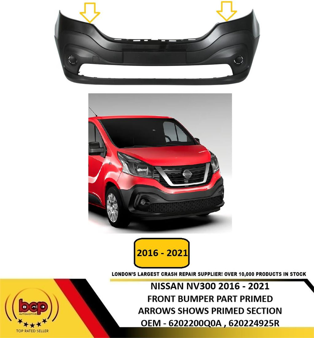 NISSAN NV300 2016 - 2021 FRONT BUMPER PART PRIMED WITHOUT PDC HOLES NEW