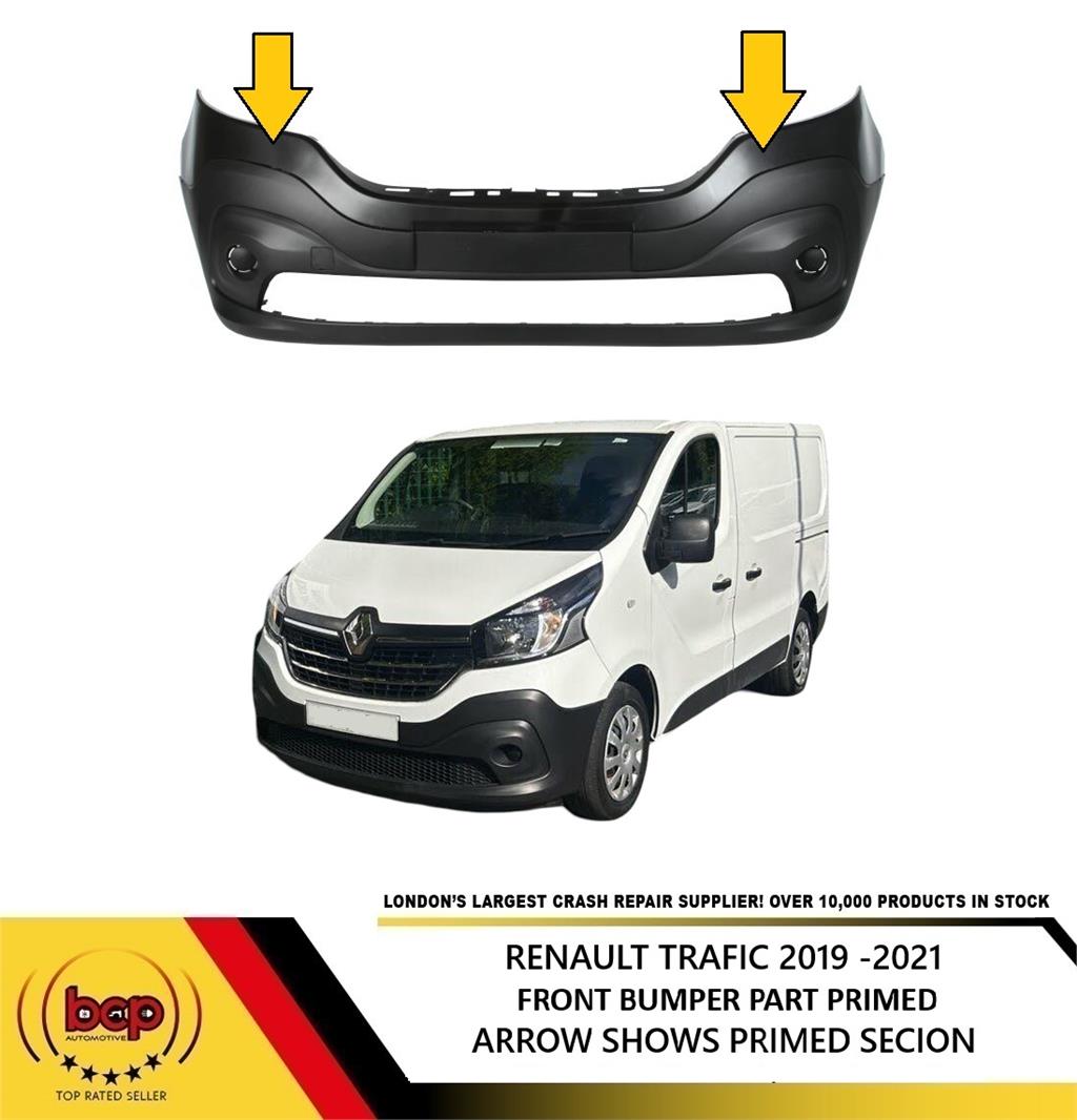 RENAULT TRAFIC 2019 - 2022 FRONT BUMPER PART PRIMED WITHOUT PDC HOLES NEW