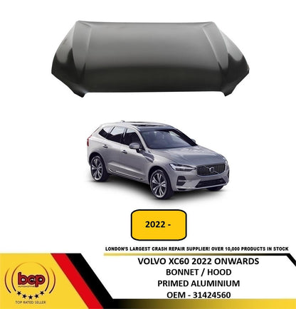 VOLVO XC60 2022 ONWARDS BONNET HOOD ALUMINIUM PRIMED NEW DELIVERED TO YOUR DOOR