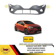 RENAULT CLIO 2019 - 2023 FRONT BUMPER PRIMED WITH PARK ASSIST HOLES 620228966R