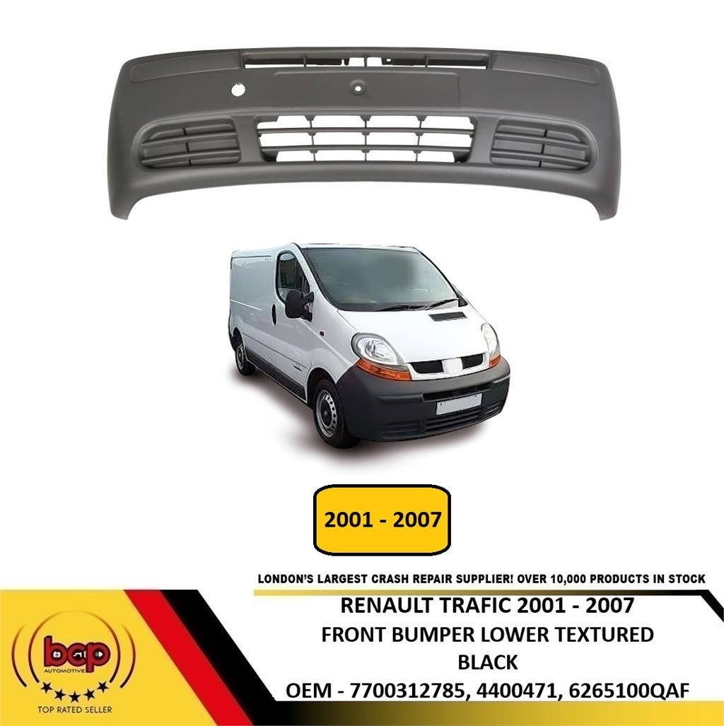 RENAULT TRAFFIC 2001 - 2007 FRONT BUMPER BLACK TEXTURED NEW INSURANCE APPROVED
