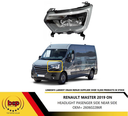 RENAULT MASTER 2019 - 2023 FRONT HEADLIGHT HEADLAMP LH LEFT PASSENGER SIDE NS