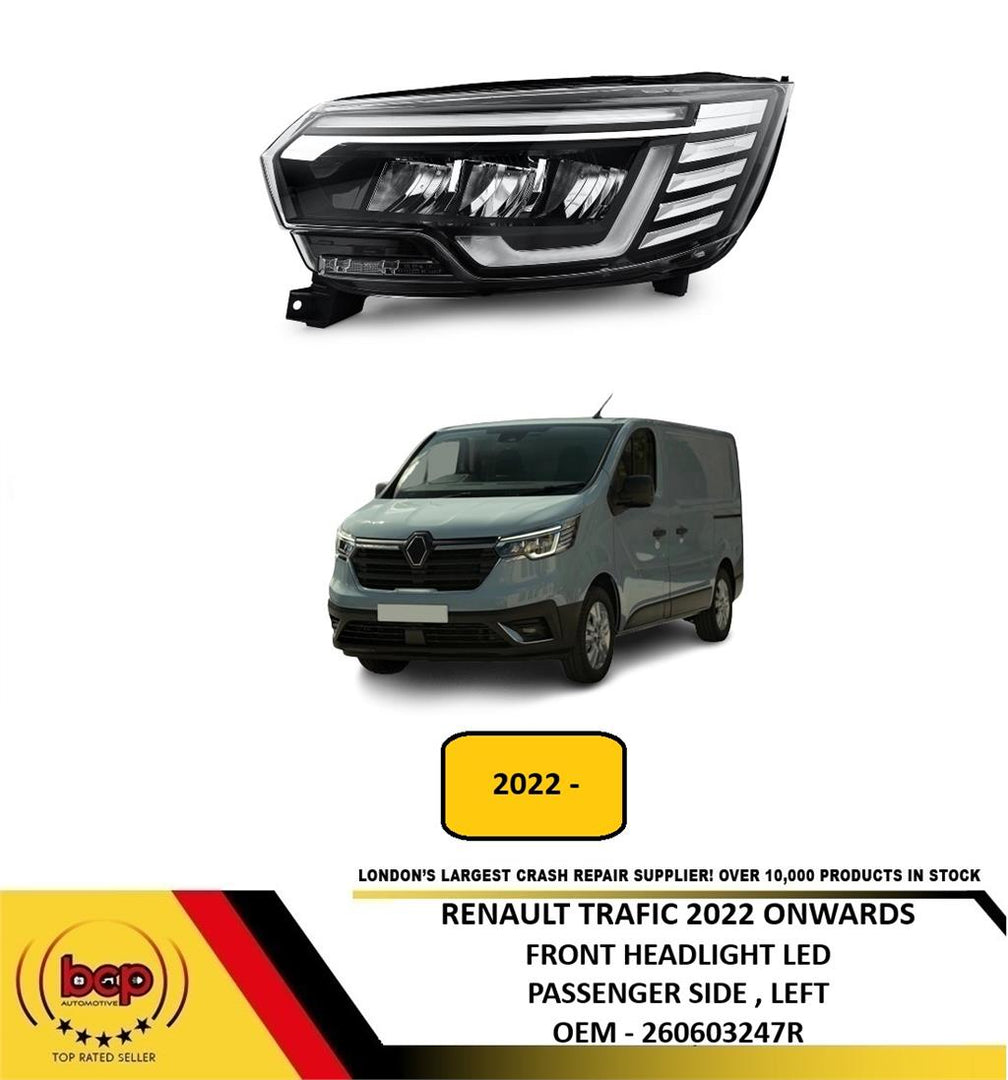 RENAULT TRAFIC 2022 ONWARDS FRONT HEADLIGHT HEADLAMP LED PASSENGER SIDE LEFT NEW